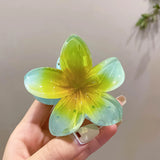 Gradient Flower Hair Clip Beach Hairpins Flower Claw Clips Hawaiian Style Headwear Summer Flower Hairpins Girls Hair Accessories