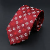 Classic Red Blue Christmas Tie For Men Father Festival Gift Santa Claus Snowman Tree Snowflake Elk Necktie Skinny 7cm Accessory