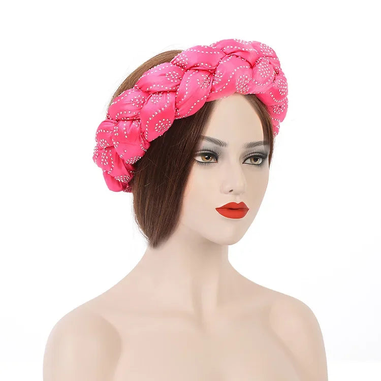 Fashion Candy Color Braids Twist Headbands for Women African Headwear Elastic Hair Bands Ladies Turban Female Bandage Headwrap