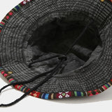 2022 Cotton National Wind Solid Color Bucket Hat Outdoor Travel Sun Cap For Men And Women 15