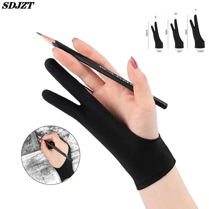 Anti-Touch-Handschuhe mit zwei Fingern zum Malen von Tablets, digitalen Tafeln, Bildschirmen, Berühren, Zeichnen, Antifouling, Ölgemälde, Kunstbedarf