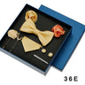 Coffret cadeau pour homme et femme, pochette, cravate, boutons de manchette, broche, couleur unie, pour mariage, affaires, vente en gros