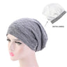 Unisex Men Women Beanie Cotton Night Sleep Cap Bonnet Chemo Hat Headwear Turban Baggy Hair Care Nightcap Pullover Hat Solid Colo