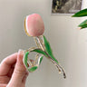New Tulip Hair Claw Flower grace Shark Clip Headdress Vintage Ponytail Claw Clip Trendy sweet HAIR CLIP FOR GIRL Hair Jewelry