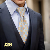 Cravates classiques jaunes et marron pour hommes, tenue de soirée, mariage, école, livraison directe