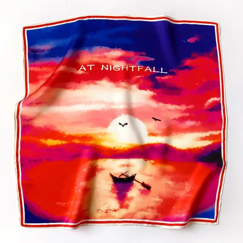 Foulard 100 % soie pour femme, carré, bandana, foulard, foulard, mûrier, mode printemps, luxe, haute qualité, bandeau, hijab, châles