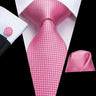 Hi-Tie 100% soie classique pour homme, cravate de mariage corail rose rouge pêche, pochette carrée, boutons de manchette, ensemble de cravates roses pour hommes, cravates cachemire unies