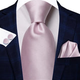 Hi-Tie 100% soie classique pour homme, cravate de mariage corail rose rouge pêche, pochette carrée, boutons de manchette, ensemble de cravates roses pour hommes, cravates cachemire unies