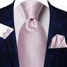 Hi-Tie 100% soie classique pour homme, cravate de mariage corail rose rouge pêche, pochette carrée, boutons de manchette, ensemble de cravates roses pour hommes, cravates cachemire unies