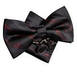 Hi-Tie Nœuds papillon verts de Noël pour hommes Cravate papillon en soie Ensemble de boutons de manchette et mouchoirs pour fête de mariage Nœud papillon uni à carreaux cachemire