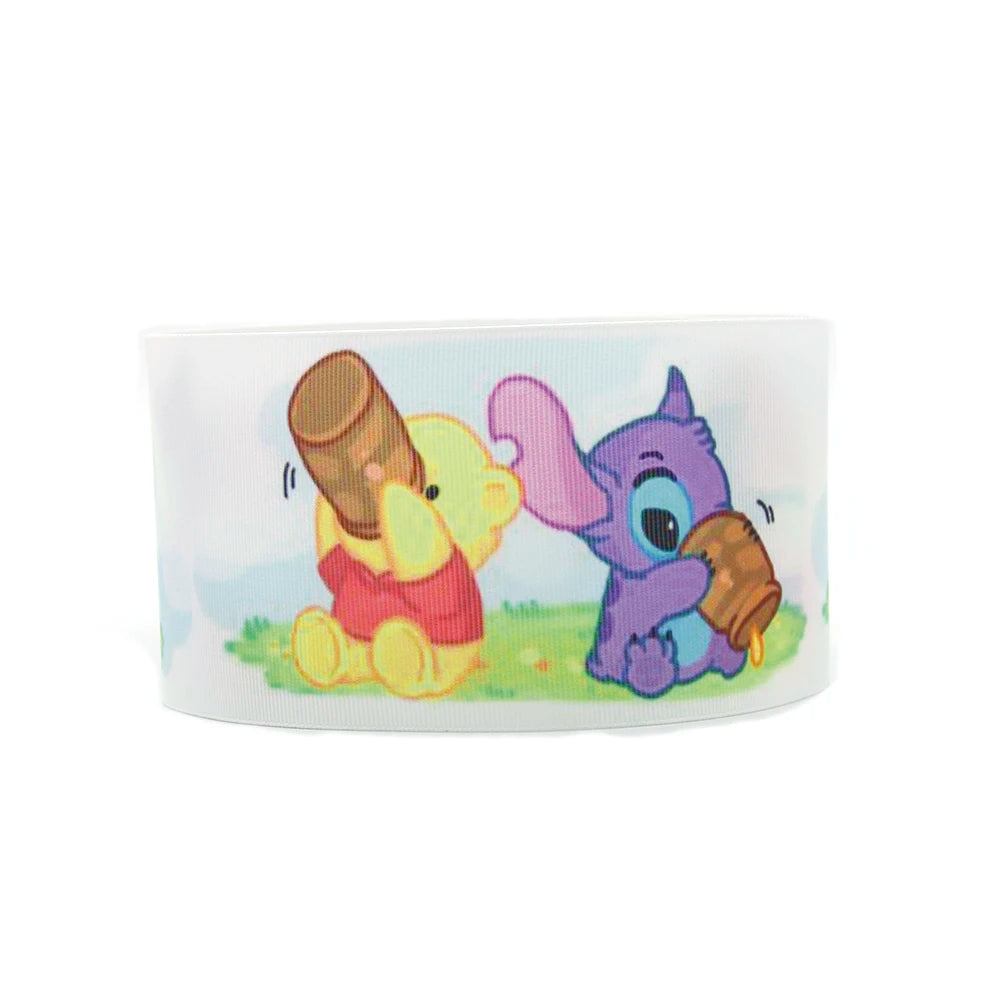 Disney 5 Yards Multi Size Lilo und Stitch Bedrucktes Ripsband für Haarschleifen DIY Bastelbedarf Cartoon-Bänder