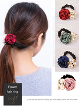 Élastiques à cheveux en forme de fleur de rose perlée, élastiques à cheveux, bandeaux en caoutchouc extensibles, bandeaux floraux, chouchous, porte-queue de cheval