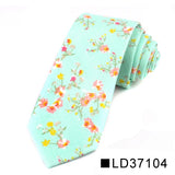 Nouvelle cravate florale pour hommes et femmes, cravate fine en coton pour mariage, cravates décontractées pour hommes, costumes classiques, cravates à imprimé floral