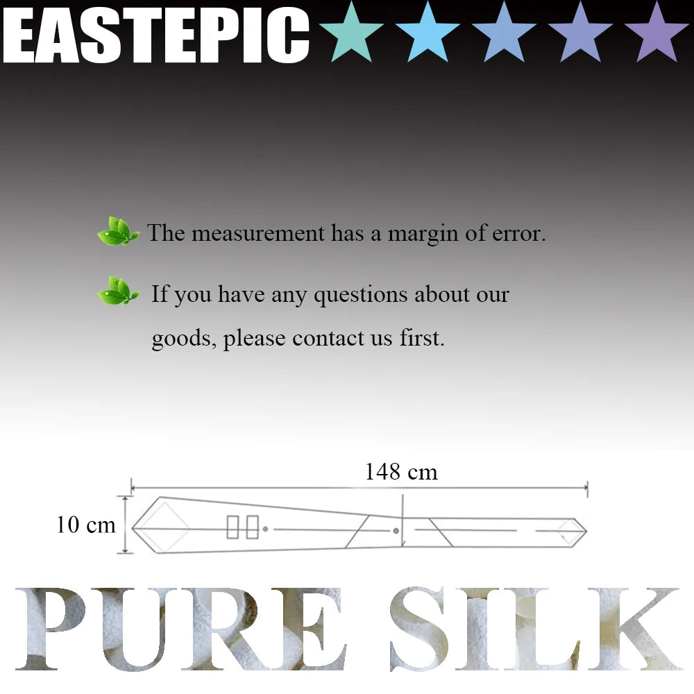 EASTEPIC Cravates de 10 cm de large pour hommes en costumes d'affaires Cravate pour hommes Accessoire Jacquard Impression de qualité Pure Soie Fête de mariage