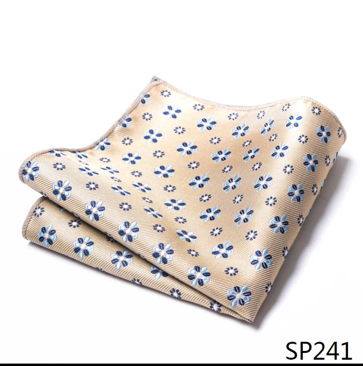 Vangise Brand Newest style  Silk Hanky Man Floral Gray Fit Business lover's day Pocket Square Handkerchiefs