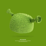 2022 New Balaclava Monster Wool Winter Knitted Devil Hats Halloween Christmas Gifts Winter Warm Green Party Funny Cap Shrek Hat