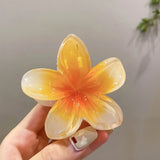 3 Inch Gradient Flower Hair Claw For Women Elegant Resin Floral Hair Clip Fresh Sweety Flower Gripper Girls Hair Accessories