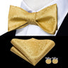 Hi-Tie Ensemble nœud papillon en soie pour homme, mouchoir et boutons de manchette, bleu, rouge, or, noir, blanc, jacquard, nœud papillon, mariage, affaires