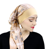 Chapeau turban en satin imprimé pour femme, extensible, à larges bords, tendance, pré-noué, enveloppant, décontracté, style pirate