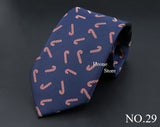 Classic Red Blue Christmas Tie For Men Father Festival Gift Santa Claus Snowman Tree Snowflake Elk Necktie Skinny 7cm Accessory