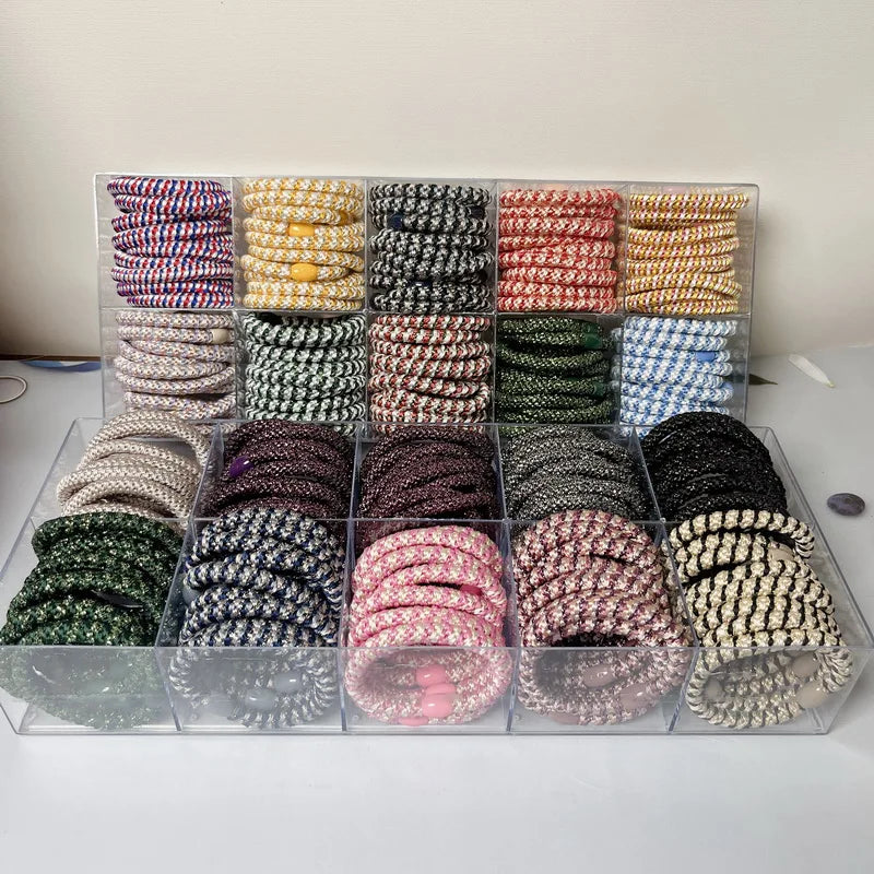 Lot de 3 élastiques à cheveux en fil d'or pour femmes, accessoires pour cheveux, chouchous, Knekkies