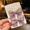 1Pair Cute Girls Hairgrips Hairpins Hair Clips Solid Color Ribbon Bow-knot Handmade Bows Barrettes Hair Accessories
