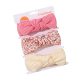 3Pcs/set Elastic Soft Headband for Baby Hair Accessories Newborn Bows Headwear Printing Toddler Bandage Ribbon Bowknot Headscarf