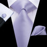 Cravate de mariage en soie unie bleu clair Hi-Tie pour homme, design tendance, boutons de manchette élégants, pour affaires, fête, livraison directe