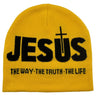 Knitted "JEsUs" letter inlaid bean hat, men's and women's warm winter casual hat, daily wear and outdoor activities