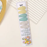 10Pcs/set 2.2'' Printed Embroidery Waterdrop Shape Hair Clips For Cute Girls BB Hairpin Barrettes Headwear Kids Hair Accessories