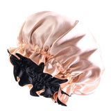 Gorro de satén reversible para mujer, gorro de dormir de doble capa ajustable, gorro de dormir redondo extragrande, gorro de ducha