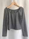 KUSAHIKI Sexy Retro Stripes Korean Versatile Slim Fit Long Sleeved Round Neck Base Shirt Short Spicy Girl Y2k Top 2024 New