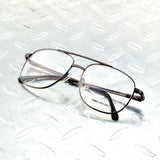 Titanium Alloy Double Bridge Grey Pilot Men Optical Glasses Frame Eyeglasses Eyeframe Eyewear