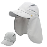 Casquette de protection solaire UPF 50+ pour enfants et garçons, chapeau de pêche réglable et amovible à séchage rapide avec rabat pour le cou