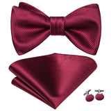 Dropshipping Jacquard Silk Mens Self Bow Tie Hanky Cufflinks Set Male Butterfly Knot Bowtie Wholesale for Male Wedding Business