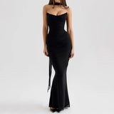 Suninheart Elegant 2 Pieces Dress Set with Scarf Women Fashion Matching Sets Sexy Cropped Top and Long Dress Set Casual Dress