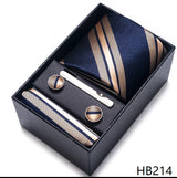 Cravate pour homme, tout nouveau style, cadeau de mariage, ensemble de pochettes, boîte à cravates, accessoires de costume noirs pour hommes