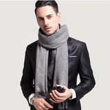 Modische Herren-Schals aus Kunstwolle, warm, für den Winter, dick gestrickt, superweich, einfarbig, bequem, Wickeltuch für Outdoor-Aktivitäten, Geschenk für Männer