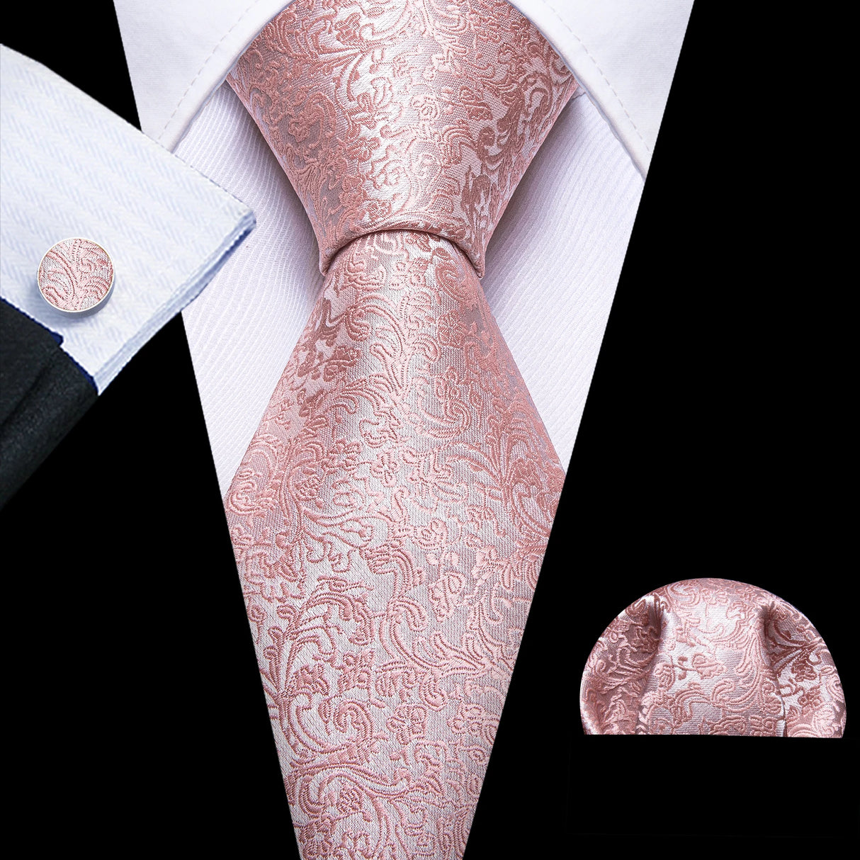 Ensemble élégant de cravates et boutons de manchette en soie à fleurs multiples pour homme, cravate jacquard à fleurs pour mariage, entreprise, fête, événement, Barry.Wang