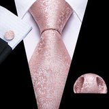 Ensemble élégant de cravates et boutons de manchette en soie à fleurs multiples pour homme, cravate jacquard à fleurs pour mariage, entreprise, fête, événement, Barry.Wang