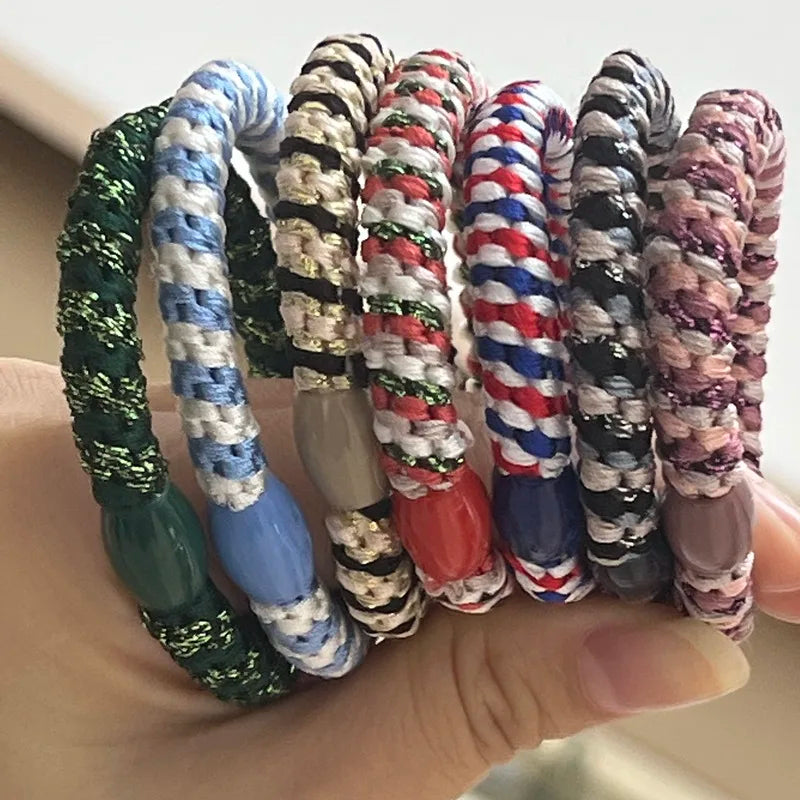 Lot de 3 élastiques à cheveux en fil d'or pour femmes, accessoires pour cheveux, chouchous, Knekkies