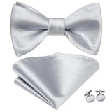 Hi-Tie Ensemble nœud papillon en soie pour homme, mouchoir et boutons de manchette, bleu, rouge, or, noir, blanc, jacquard, nœud papillon, mariage, affaires