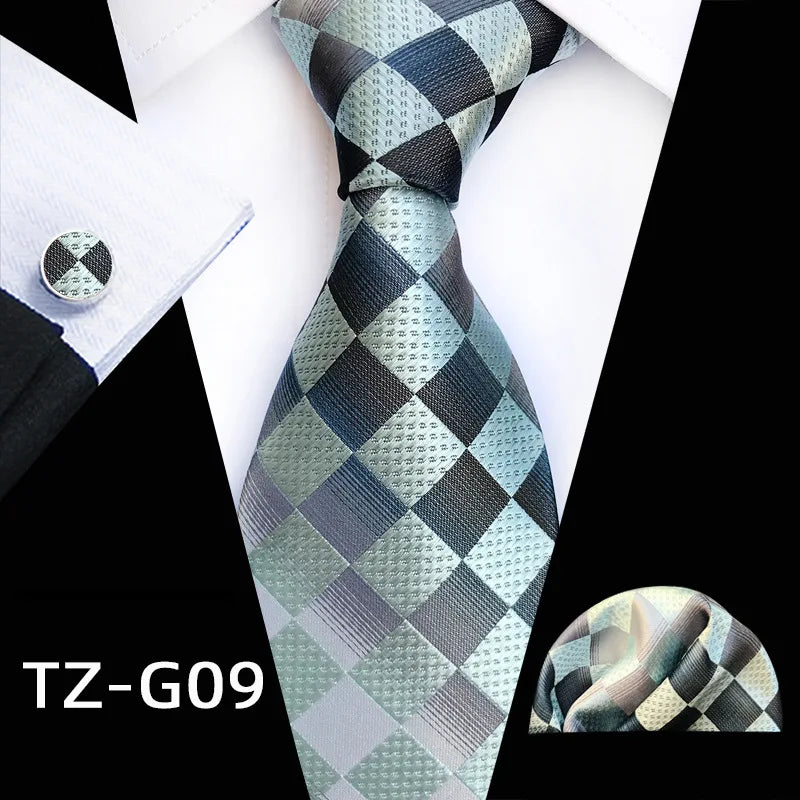Orange Novelty Ties For Men Plaid Flower Design Silk Wedding Necktie For Men Hanky Cufflinks Gifts Business Party Suit Bow Tie