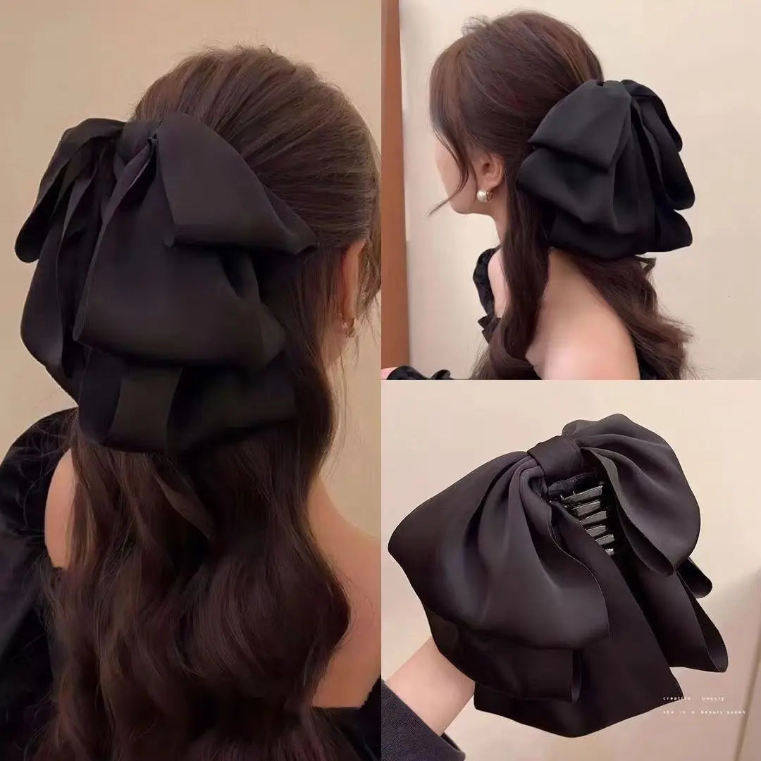 Barrettes à cheveux coréennes de grande taille pour femmes, accessoires pour queue de cheval haute