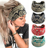 Boho Headbands For Women Fashion Stretch Wide Hair Bands Knoted Turban Yoga Sweatband Elastic Head Bands Stylish Wrap Headbands