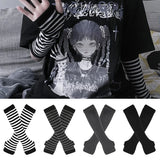 Nouveaux gants longs sans doigts pour femmes et filles, gants thermiques pour poignets et coudes, chauffe-mains, mitaines tricotées, manches de bras animées