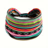 1 Pcs European American Women'S Bohemian Style Elastic Headscarf Fashionable Breathable Cotton Wide Brimmed Hair Accessories