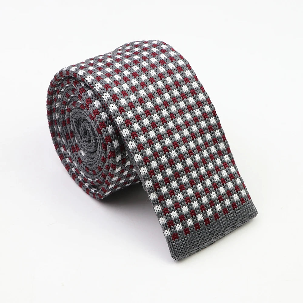 Cravates classiques en tricot pour hommes, cravates décontractées, à pois, à carreaux, pour loisirs, chaudes, pour affaires, mariage, largeur 6 cm