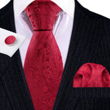 Ensemble élégant de cravates et boutons de manchette en soie à fleurs multiples pour homme, cravate jacquard à fleurs pour mariage, entreprise, fête, événement, Barry.Wang