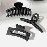 Women Elegant Black Geometric Plastic Hair Claw Lady Sweet Long Hair Holder Toothed Hair Clips Hairpins Fashion Hair Accessories